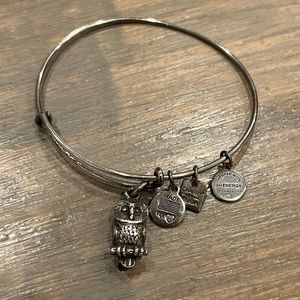 Alex and Ani Silver Owl Charm Bangle